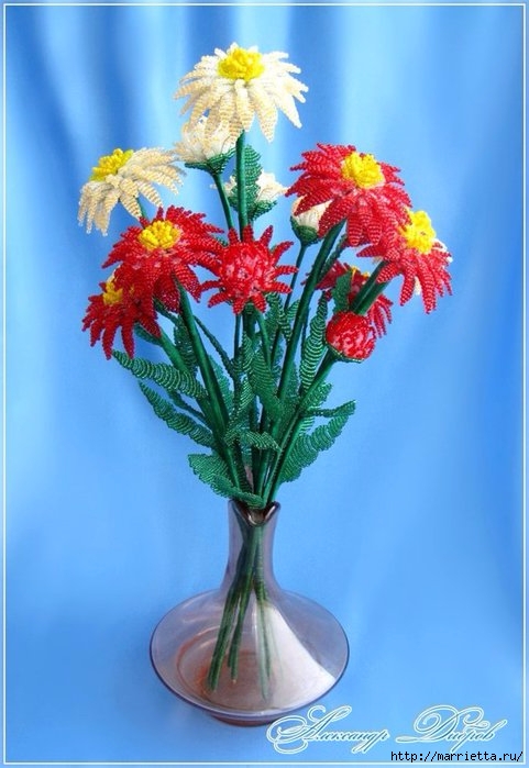 Цветы из бисера. Хризантемы (3) (481x699, 184Kb)