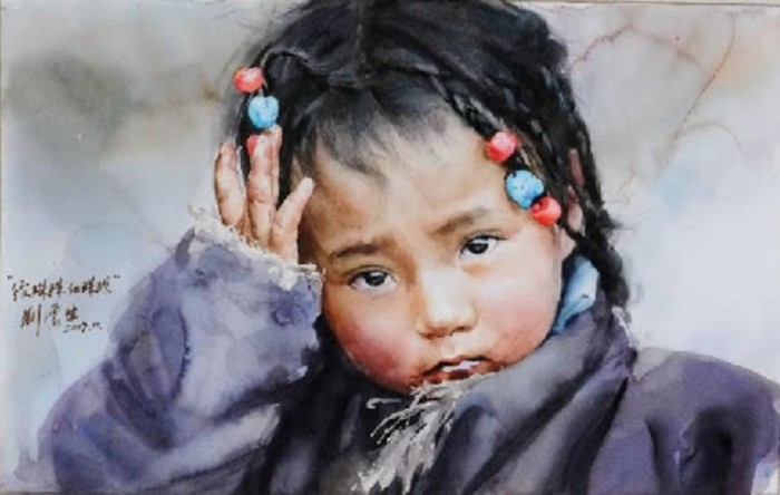 Акварельные портреты Тибета: китайский художник Лю Юншэн
