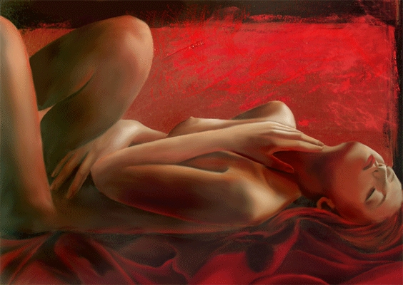 Red Dreams - Brita Seifert 1963 - Dutch Surrealist painter - Tutt'Art@ (2) (564x400, 260Kb)