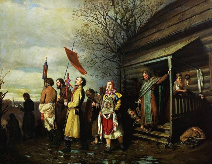 Описание картины «Дети сироты на кладбище», Перов, 1864