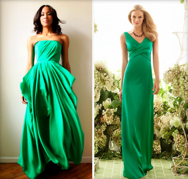 Зелёные платья - интригуют и притягивают