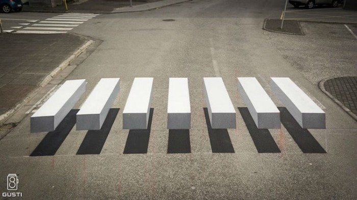 Как 3D зебра не дает водителям сбивать пешеходов