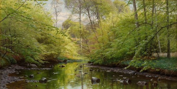 Monsted-Peder-Mork-A-Spring-Day-by-a-Stream-in-the-Forest-webcrop-600x304 (600x304, 190Kb)
