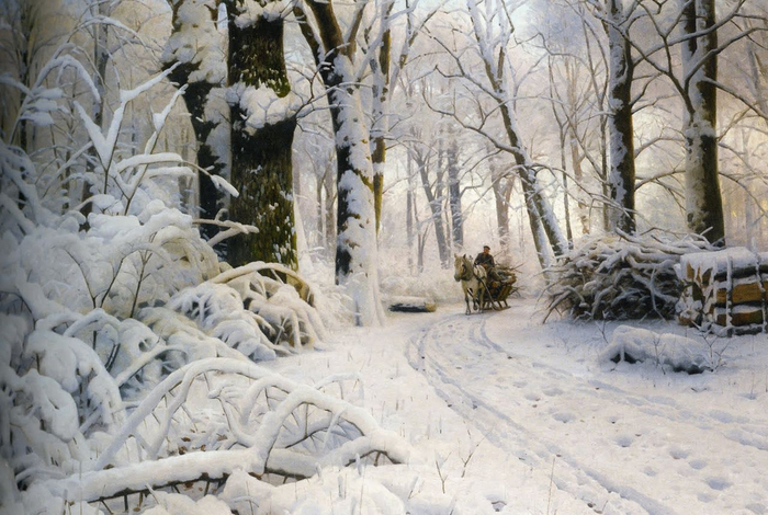 Peder_Mørk_Mønsted_-_Wood_in_snow (700x470, 380Kb)