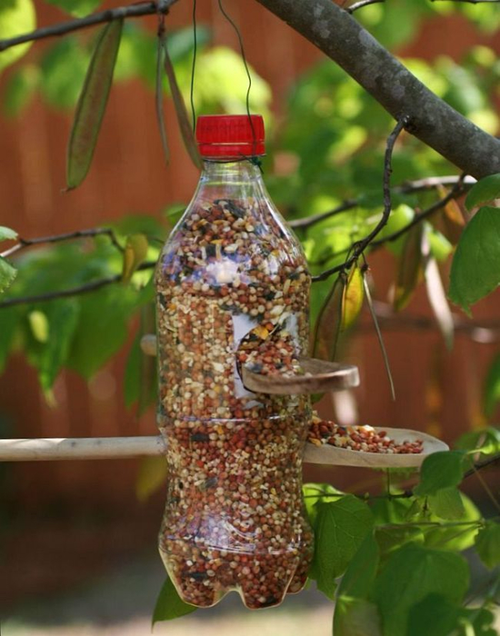 кормушки для птиц из пластиковых бутылок (3) (550x700, 356Kb)