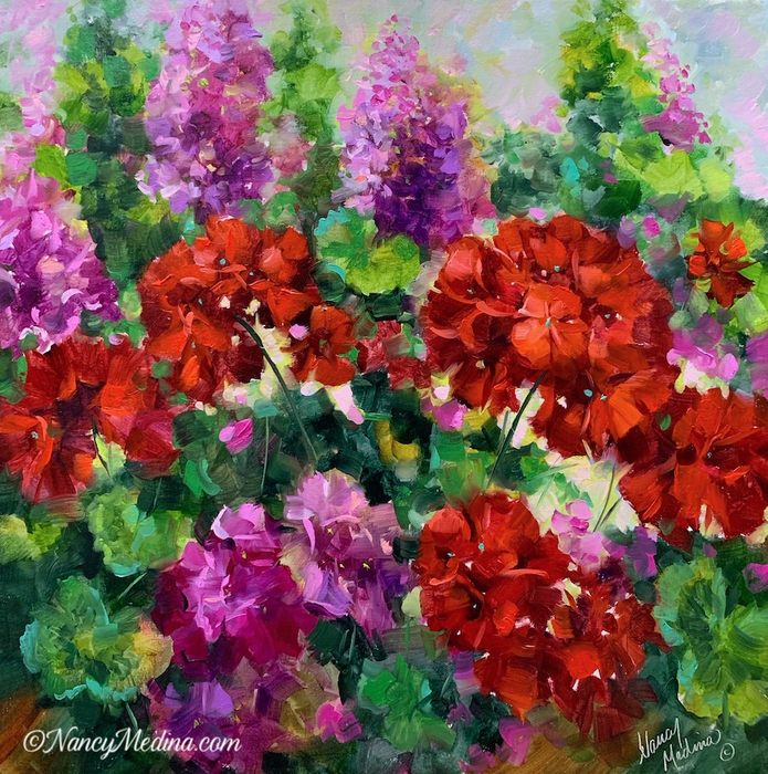 Tipping-Point-Red-and-Pink-Geraniums-20X20-sm (695x700, 683Kb)