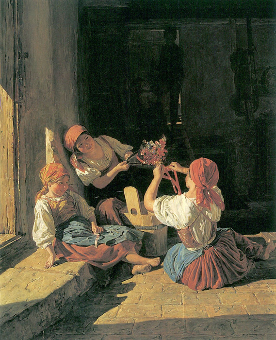 Kinder schmücken den Hut eines Konskribierten (569x700, 565Kb)