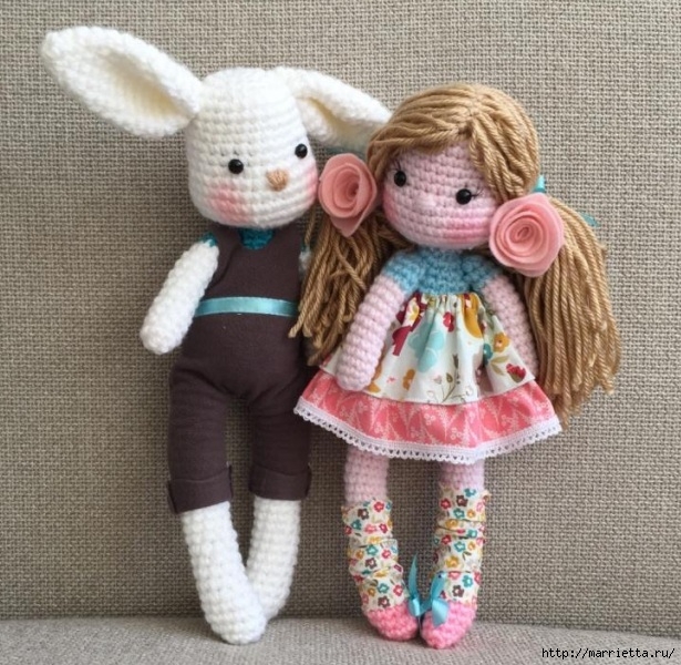 Грейс и Джек - куколка и кролик амигуруми (6) (615x600, 284Kb)