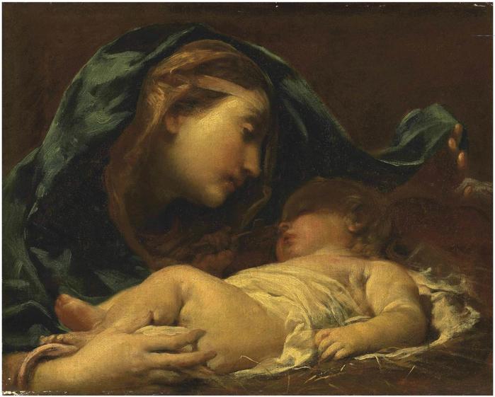 _Giuseppe Maria Crespi (Bologna 1665-1747). The Madonna and Child. Oil on panel . 46 x 55 cm (700x561, 47Kb)