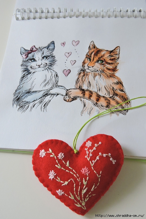 фетровые сердечки, художник Ольга Лялина, ShraddhaArt (2) (466x700, 255Kb)