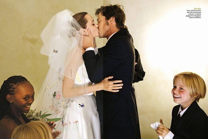 Свадьба Питта и Джоли. 2004 г.