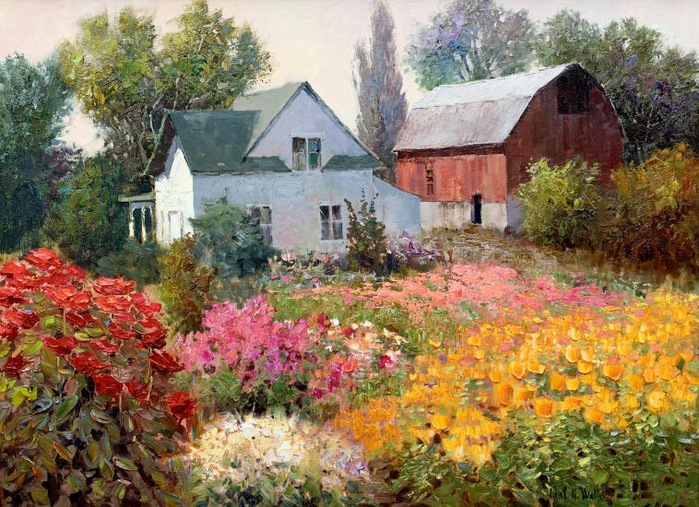 Kent R. Wallis цветущий сад 2 (700x507, 538Kb)