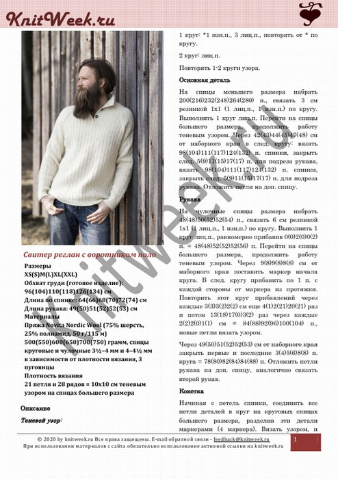 Свитер реглан с воротником поло_1 (494x700, 293Kb)