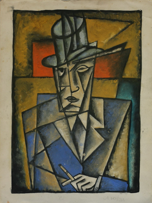 99 Лев Юдин. Портрет мужчины в цилиндре. 1931 (525x700, 580Kb)