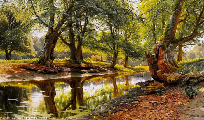 Peder-mork-monsted-a-stream-in-dyrehaven (700x412, 454Kb)