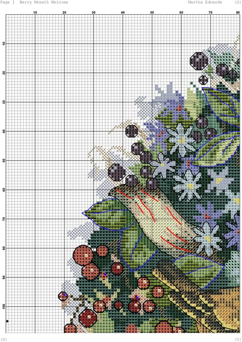 Berry Wreath Welcome (DMC)-001 (494x700, 417Kb)