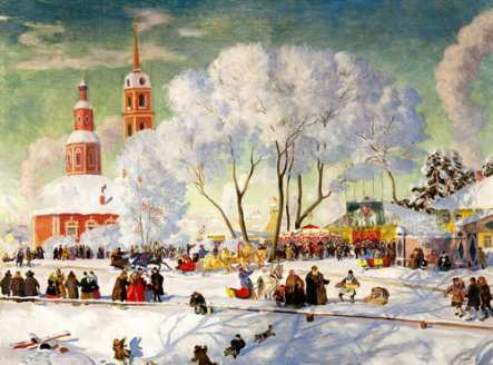 Kustodiev Boris - 106 -Maslenica. 1920, holst, maslo, 69h90 sm (443x328, 141Kb)