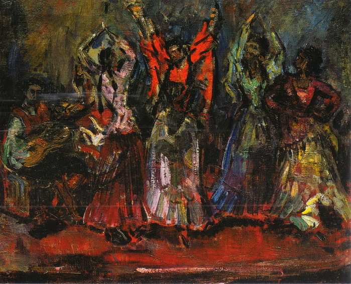 1945 Цыганский танец. Х, м. 62,7 х 80,5 см. Музей Древина, Мск (2) (700x566, 235Kb)