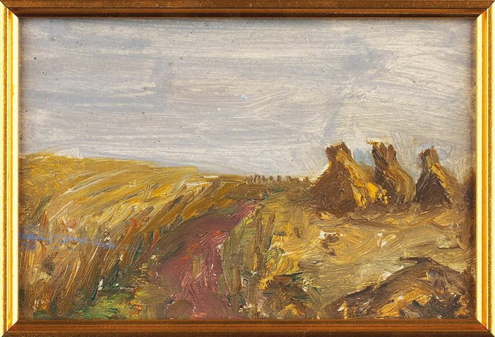 1950 Стога. Картон, масло. 11,5 х 17 см. Аук В Никитском 2015 (700x477, 155Kb)