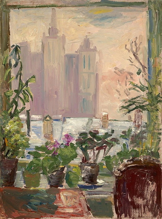 1955 У окна. Х на карт, м. 71 by 52 cm. Аук Сотбис Лондон 2016 Эстим.12,000-18,000 GBP (517x700, 167Kb)