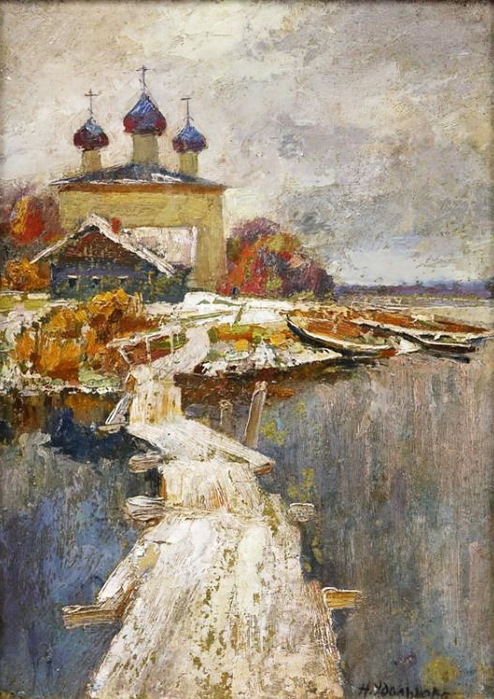 Импрессионист. вид-пейзаж Москвы. Этюд. АТР. Дерево, масло.13,5 x 10 дюйм. АукKodner Galleries, Дания-Бич Флорида 2018. Эстим. $400-$600. (494x700, 154Kb)