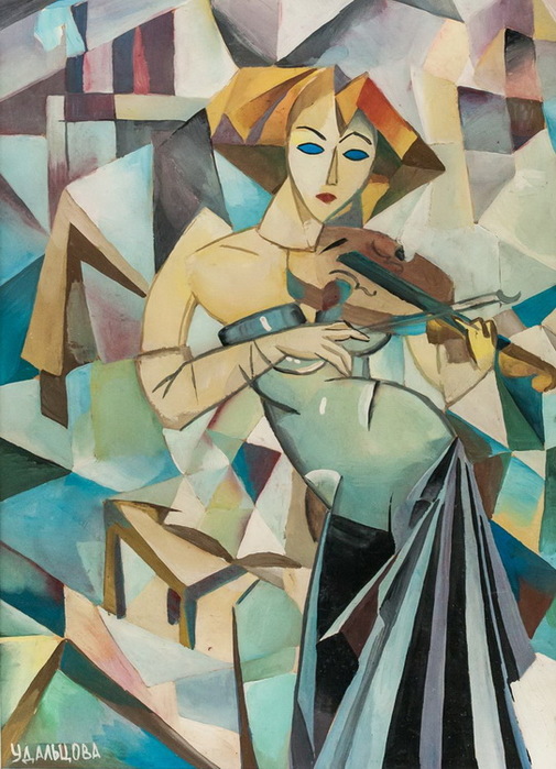 Кубистический портрет скрипачки. Бум, гуашь. 27 x 20 cm . Аук 888 - 2019 (505x700, 133Kb)