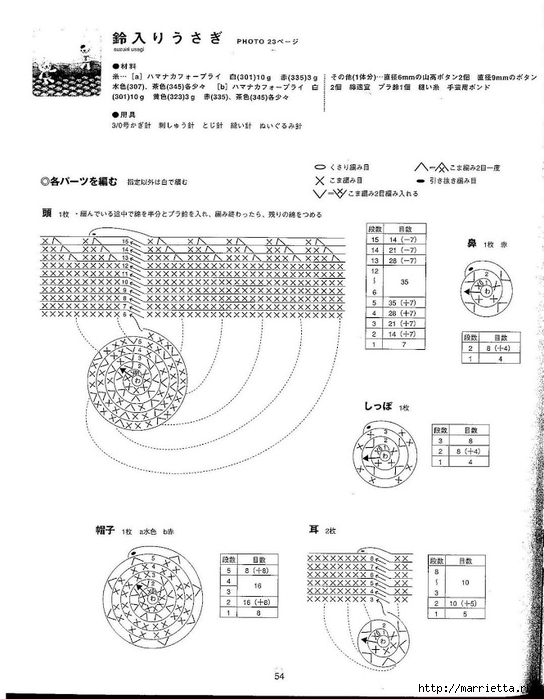 Игрушки АМИГУРУМИ крючком. Японский журнал со схемами (55) (544x699, 190Kb)