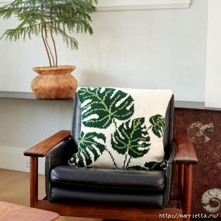 Чехол для подушки «Тропические листья» (3) (450x450, 110Kb)