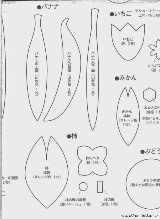 Текстильные фрукты и овощи. Японский журнал (78) (511x700, 141Kb)