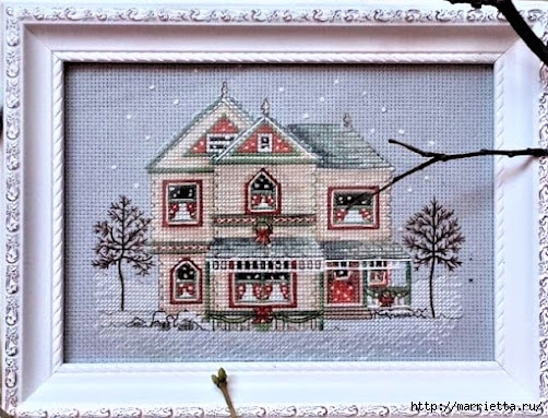Рождественский домик - схемы вышивки крестом (502x383, 184Kb)