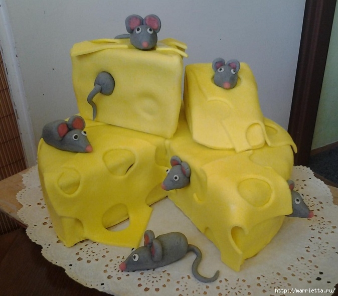 Детский 3d торт «Сыр с мышками» (4) (674x590, 193Kb)