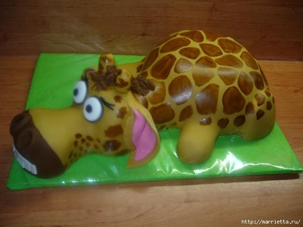 Детский 3d торт «Жираф» из сахарной мастики (20) (620x465, 117Kb)