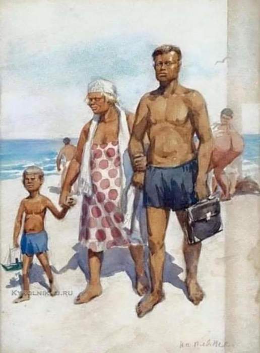Картина  «На пляже»