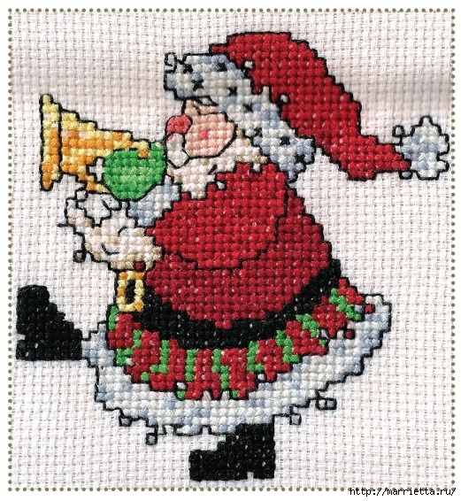 Санта Клаус на подушке. Схемы вышивки крестом (7) - копия - копия (521x566, 334Kb)