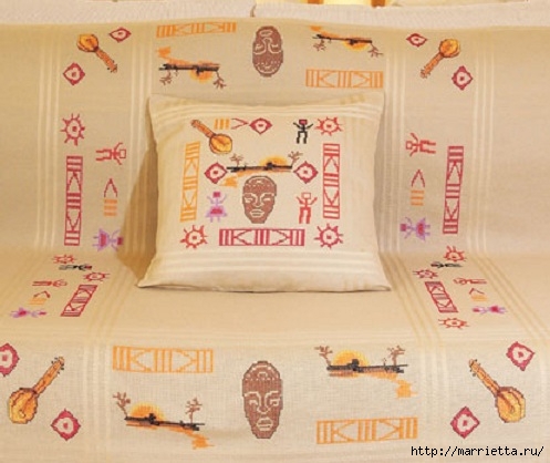 Вышивка африканских мотивов для пледа и подушки (2) - копия (497x418, 127Kb)