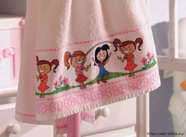 Вышивка на банном полотенце для девочки (603x446, 137Kb)