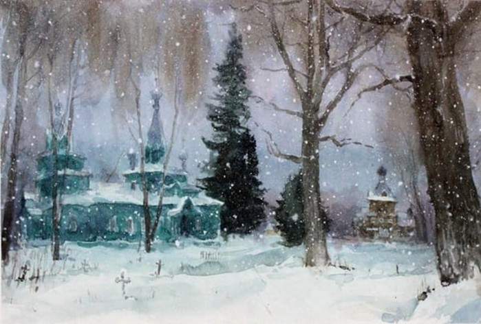 Зимние иллюстрации Ксении Шафрановской