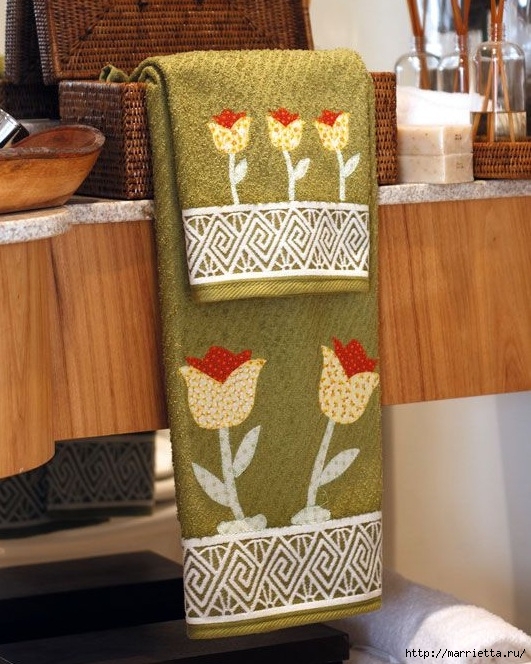 Кухонная шторка и полотенце с аппликацией (1) (531x664, 268Kb)