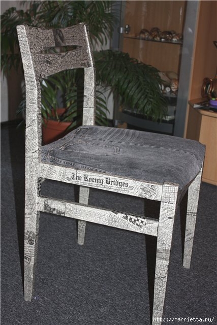 Реставрация старого стула. Декупаж газетами (3) (427x640, 169Kb)