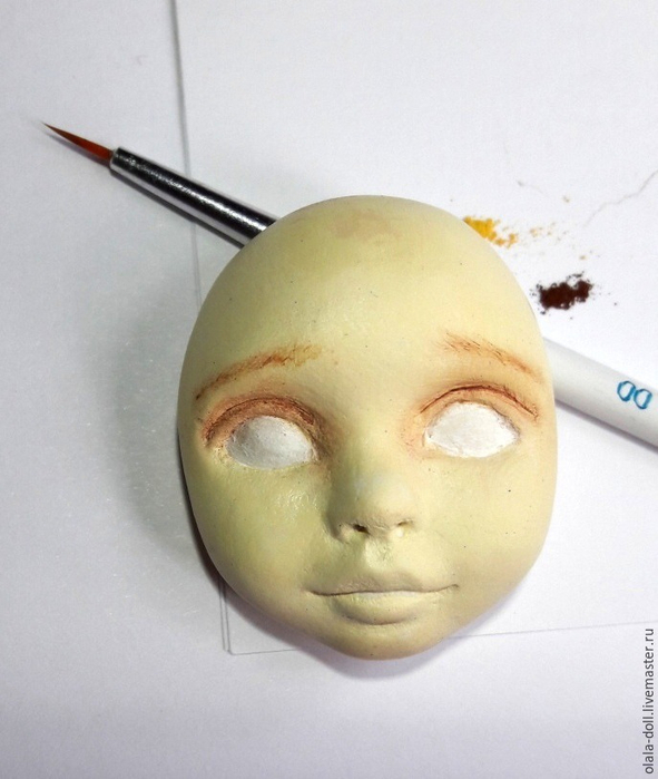 Тедди-долл из пластика. Роспись лица куклы (1) (591x700, 278Kb)