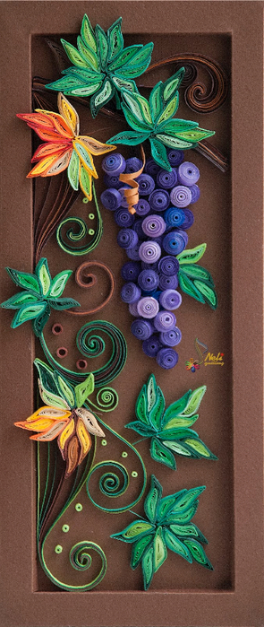 Грозди винограда из бумаги в технике квиллинг (13) (295x700, 311Kb)