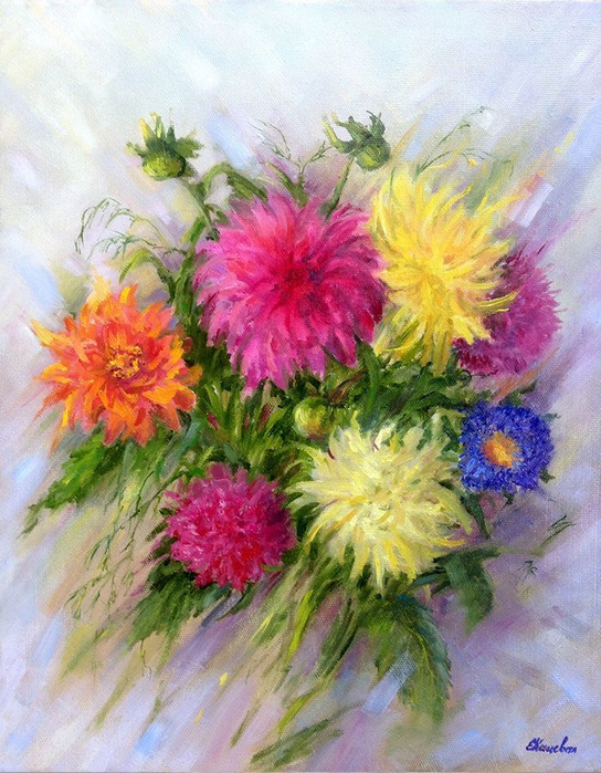 Елена Кацевал цветочные натюрморты 11 (544x700, 476Kb)