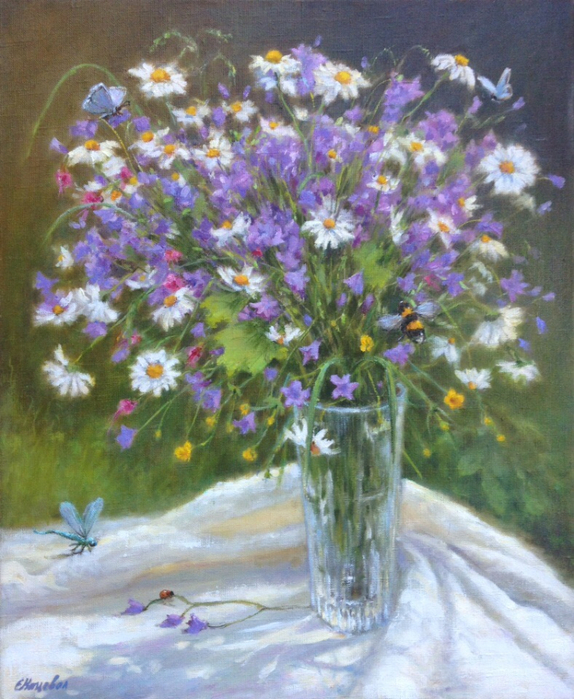 Елена Кацевал цветочные натюрморты 15 (574x700, 482Kb)