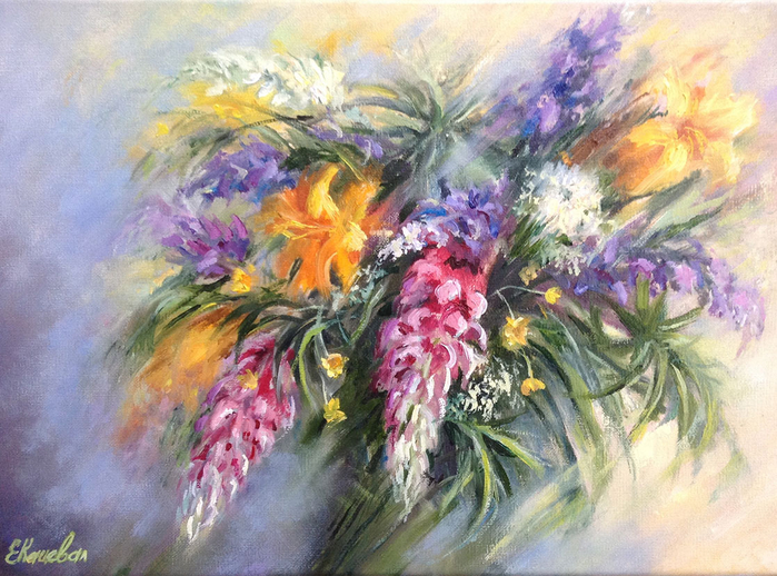 Елена Кацевал цветочные натюрморты 8 (700x518, 470Kb)