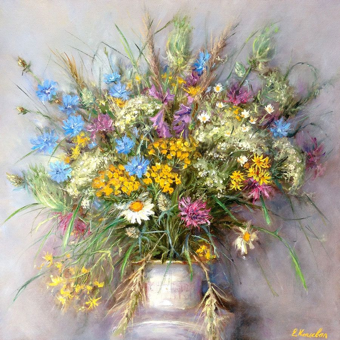 Елена Кацевал цветочные натюрморты 4 (700x700, 633Kb)