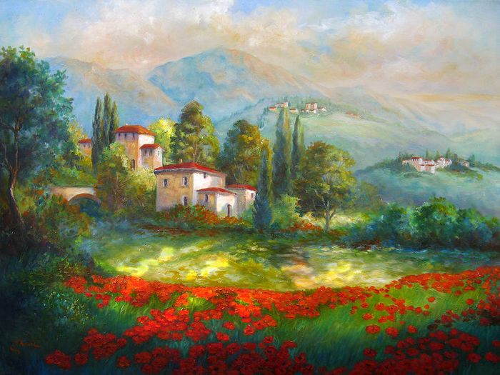 village-with-poppy-fields-gina-femrite (700x525, 529Kb)