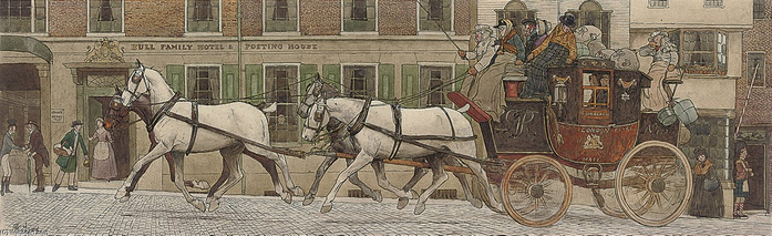Beatrice+E+Parsons-The+Edinburgh+Coach+Outside+The+Bull+Family+Hotel (700x213, 207Kb)