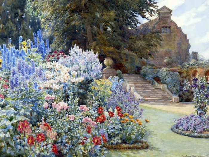 The garden steps, Blickling Hall (700x524, 770Kb)