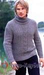  Вязаные свитера для мужчин спицами 28 (412x700, 327Kb)