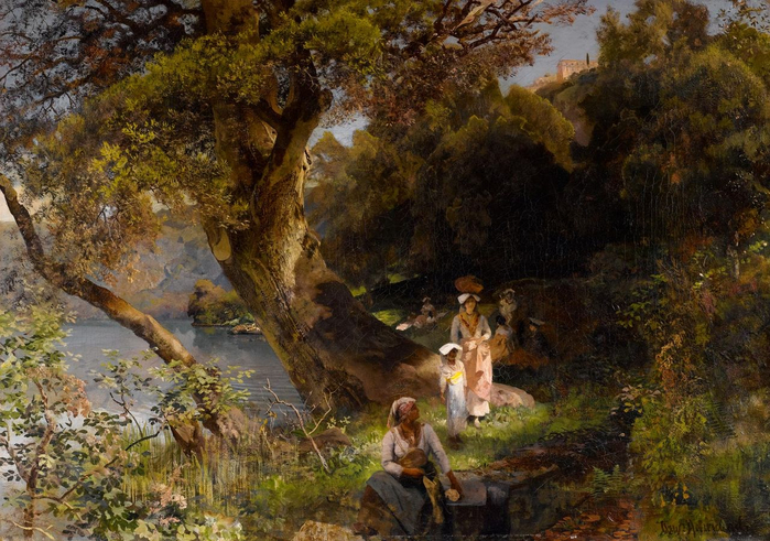 1280px-Oswald_Achenbach_-_Mediterrane_Waldlandschaft_mit_Figuren (700x491, 468Kb)